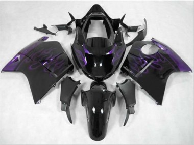 Best Aftermarket 1996-2007 Dark Purple Flame Honda CBR1100XX Fairings