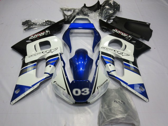 1998-2002 Blue and Silver Yamaha R6 Fairings
