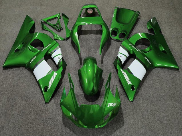 1998-2002 Deep Green & White Yamaha R6 Fairings