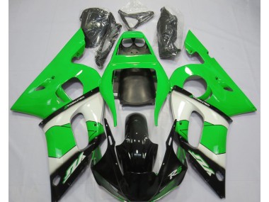 1998-2002 Green White and Black Yamaha R6 Fairings