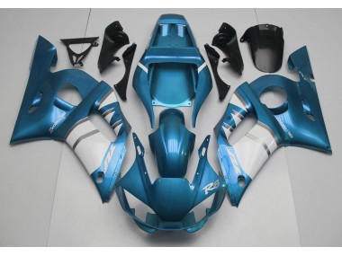 1998-2002 Light Blue & White Yamaha R6 Fairings