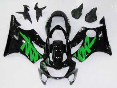 1999-2000 Gloss Black & Green Honda CBR600 F4 Fairings