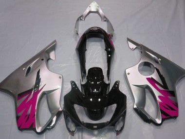 1999-2000 Gloss Silver & Pink Honda CBR600 F4 Fairings