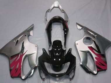 1999-2000 Gloss Silver & Red Honda CBR600 F4 Fairings