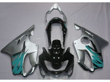 1999-2000 Gloss Silver & Teal Honda CBR600 F4 Fairings