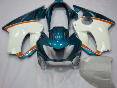 1999-2000 Light Blue and Orange Honda CBR600 F4 Fairings