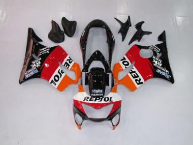 1999-2000 Repsol Red Orange and Black Honda CBR600 F4 Fairings