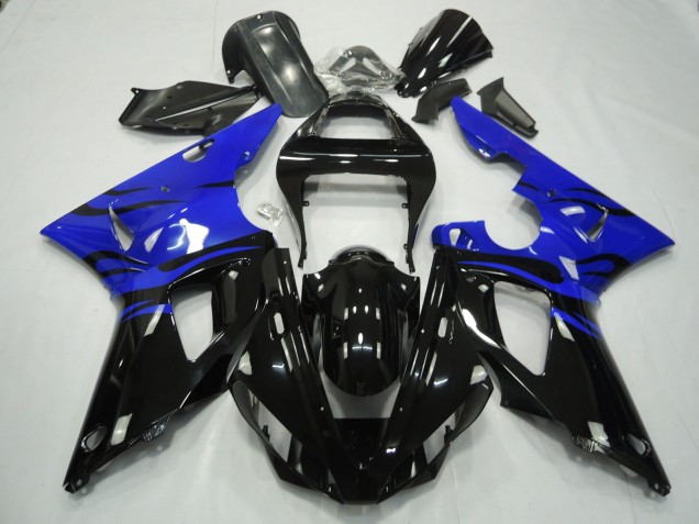 2000-2001 Black Flame & Blue Yamaha R1 Fairings 2000-2001 Black Flame & Blue Yamaha R1 Fairings