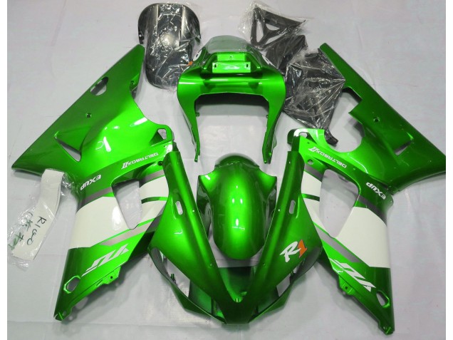 2000-2001 Electric Green & White Yamaha R1 Fairings 2000-2001 Electric Green & White Yamaha R1 Fairings