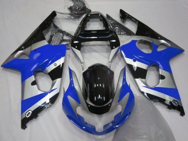 Best Aftermarket 2000-2002 Blue Silver OEM Style Suzuki GSXR 1000 Fairings