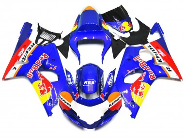 2000-2002 Custom Red Bull Style OEM style Kit Suzuki GSXR 1000 Fairings