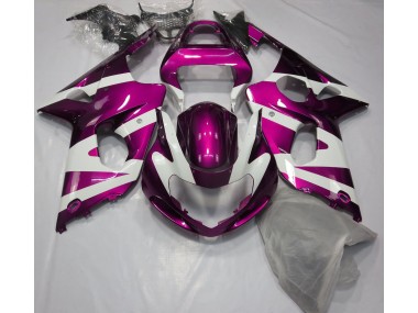 2000-2002 Gloss Pink & White Suzuki GSXR 1000 Fairings