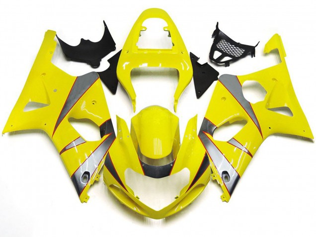 2000-2002 Gloss Yellow and Silver R Kit Suzuki GSXR 1000 Fairings 2000-2002 Gloss Yellow and Silver R Kit Suzuki GSXR 1000 Fairings