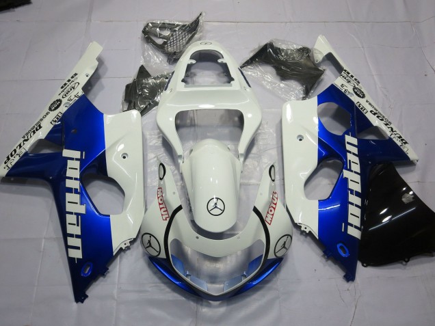 2000-2002 Jordan Blue and White Suzuki GSXR 1000 Fairings 2000-2002 Jordan Blue and White Suzuki GSXR 1000 Fairings