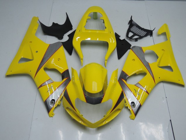 2000-2002 Yellow and Silver Suzuki GSXR 1000 Fairings 2000-2002 Yellow and Silver Suzuki GSXR 1000 Fairings