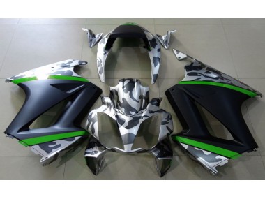 Best Aftermarket 2002-2012 Gray Camouflage & Green Honda VFR800 Fairings