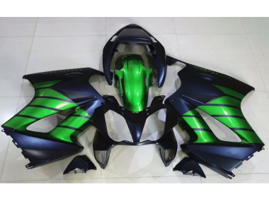 Best Aftermarket 2002-2012 Matte Black & Green Honda VFR800 Fairings