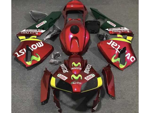 2003-2004 Deep Red Movistar Honda CBR600RR Fairings