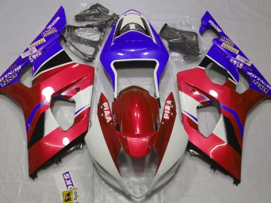 Best Aftermarket 2003-2004 Gloss Candy Red and Blue Suzuki GSXR 1000 Fairings