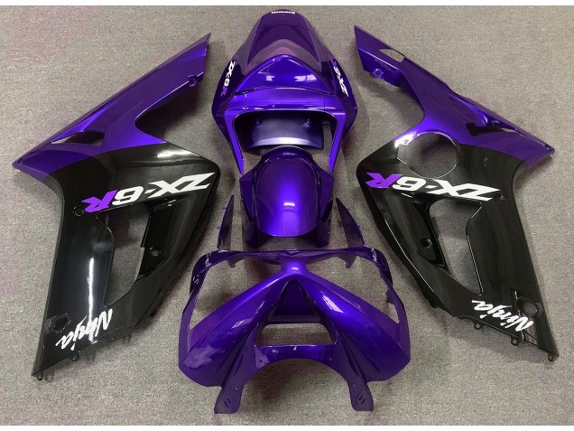 Best Aftermarket 2003-2004 Gloss Purple and Black Kawasaki ZX6R Fairings