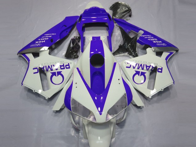 2003-2004 Gloss White and Blue PRAMAC Honda CBR600RR Fairings