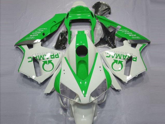 2003-2004 Gloss White and Green PRAMAC Honda CBR600RR Fairings 2003-2004 Gloss White and Green PRAMAC Honda CBR600RR Fairings