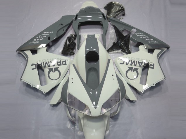 2003-2004 Gloss White and Grey PRAMAC Honda CBR600RR Fairings 2003-2004 Gloss White and Grey PRAMAC Honda CBR600RR Fairings