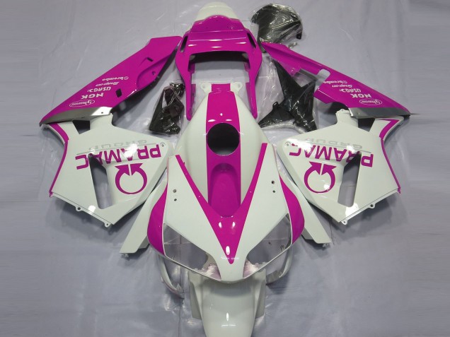 2003-2004 Gloss White and Pink PRAMAC Honda CBR600RR Fairings 2003-2004 Gloss White and Pink PRAMAC Honda CBR600RR Fairings