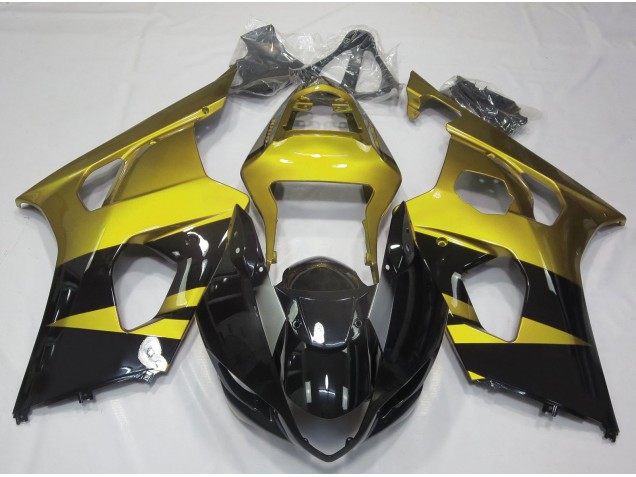 Best Aftermarket 2003-2004 Gloss Yellow & Black Suzuki GSXR 1000 Fairings