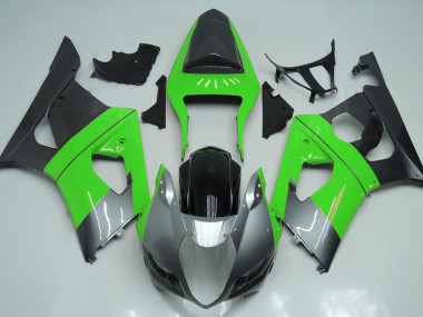 Best Aftermarket 2003-2004 Green Silver and Black Suzuki GSXR 1000 Fairings