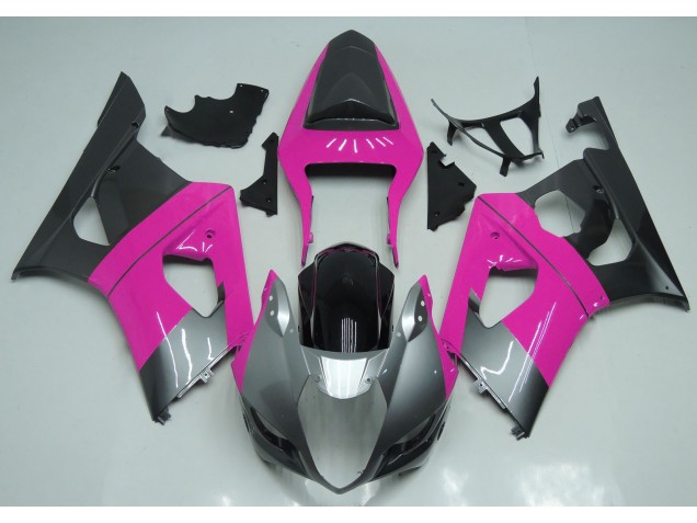 2003-2004 Pink Silver and Black Suzuki GSXR 1000 Fairings 2003-2004 Pink Silver and Black Suzuki GSXR 1000 Fairings