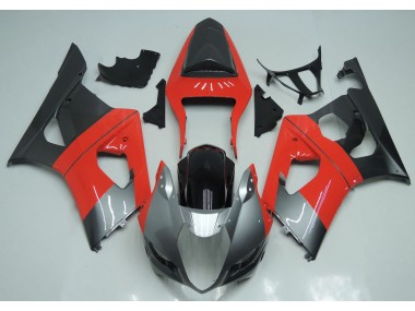 Best Aftermarket 2003-2004 Red Silver and Black Suzuki GSXR 1000 Fairings