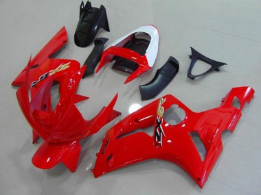 Best Aftermarket 2003-2004 Red and White Kawasaki ZX6R Fairings