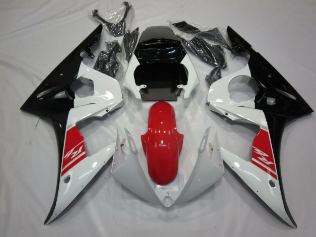 2003-2005 Black White and Red Yamaha R6 Fairings 2003-2005 Black White and Red Yamaha R6 Fairings