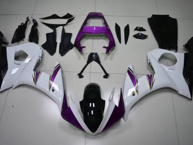 Best Aftermarket 2003-2005 Gloss White & Purple Accents Yamaha R6 Fairings