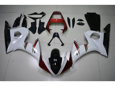 Best Aftermarket 2003-2005 Gloss White & Red Accents Yamaha R6 Fairings