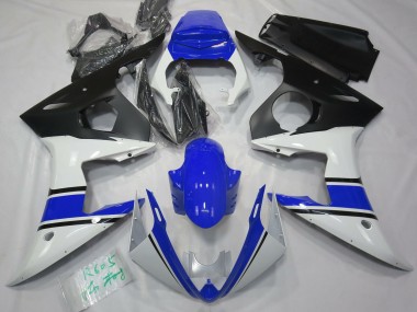 Best Aftermarket 2003-2005 Gloss White and Blue Yamaha R6 Fairings
