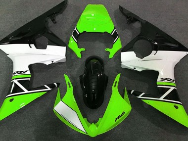 2003-2005 Green White and Black Yamaha R6 Fairings