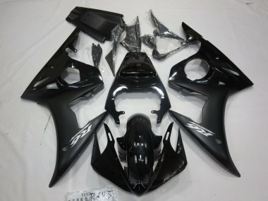 2003-2005 Matte Black White Decal Yamaha R6 Fairings