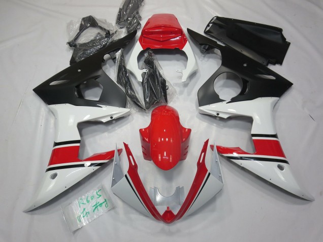 2003-2005 White Red and Black Yamaha R6 Fairings 2003-2005 White Red and Black Yamaha R6 Fairings