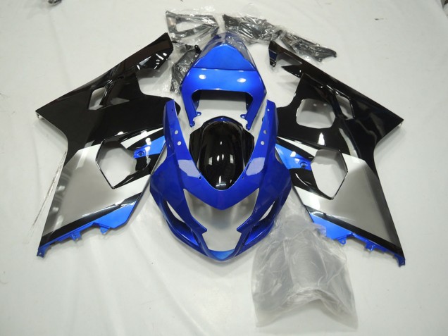 2004-2005 Blue Black and Silver Suzuki GSXR 600-750 Fairings 2004-2005 Blue Black and Silver Suzuki GSXR 600-750 Fairings