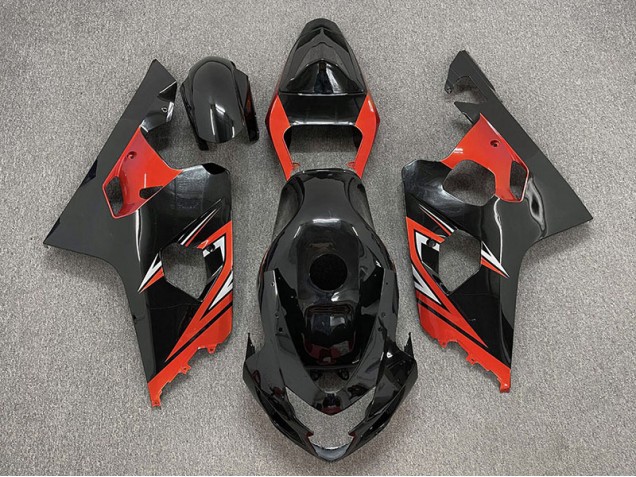 2004-2005 Gloss Black and Red Suzuki GSXR 600-750 Fairings 2004-2005 Gloss Black and Red Suzuki GSXR 600-750 Fairings