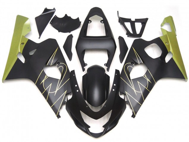 2004-2005 Matte Black and Gold Corona Custom Suzuki GSXR 600-750 Fairings 2004-2005 Matte Black and Gold Corona Custom Suzuki GSXR 600-750 Fairings