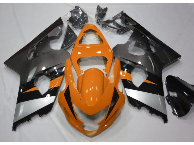 Best Aftermarket 2004-2005 Orange and Silver Suzuki GSXR 600-750 Fairings