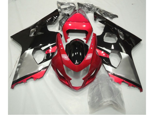 2004-2005 Red Silver and Black Suzuki GSXR 600-750 Fairings 2004-2005 Red Silver and Black Suzuki GSXR 600-750 Fairings