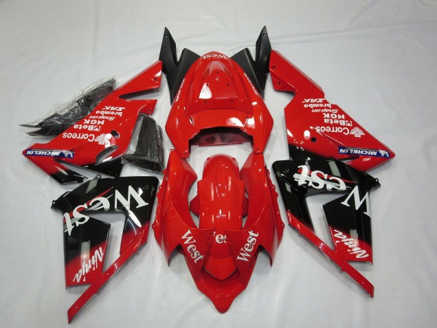 2004-2005 Red West Kawasaki ZX10R Fairings 2004-2005 Red West Kawasaki ZX10R Fairings