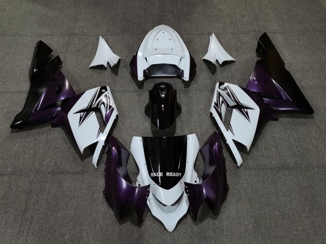 2004-2005 White Purple and Black Kawasaki ZX10R Fairings 2004-2005 White Purple and Black Kawasaki ZX10R Fairings