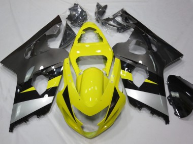 2004-2005 Yellow and Grey Suzuki GSXR 600-750 Fairings