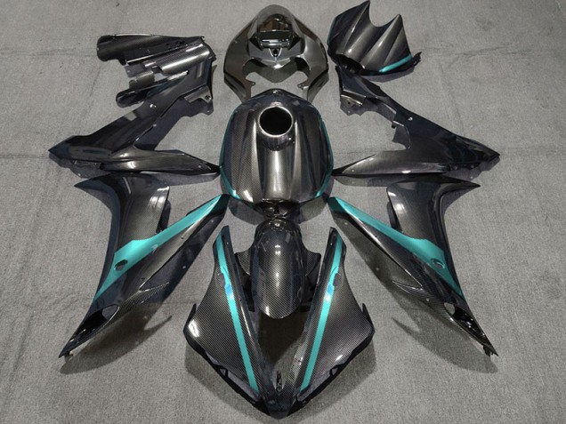2004-2006 Carbon Style w Light Blue Yamaha R1 Fairings 2004-2006 Carbon Style w Light Blue Yamaha R1 Fairings