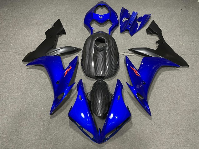 2004-2006 Gloss Blue and Carbon Style Yamaha R1 Fairings 2004-2006 Gloss Blue and Carbon Style Yamaha R1 Fairings